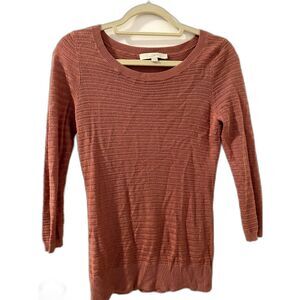 Cozy Rust Textured Knit Sweater